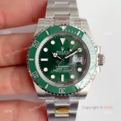 Noob V11 Replica Rolex Submariner Green Face 116610LV Watch 904L Swiss 3235